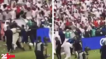 جماهير الإمارات تقتحم الملعب وتشتبك مع لاعبي قطر في أحداث عنف صادمة